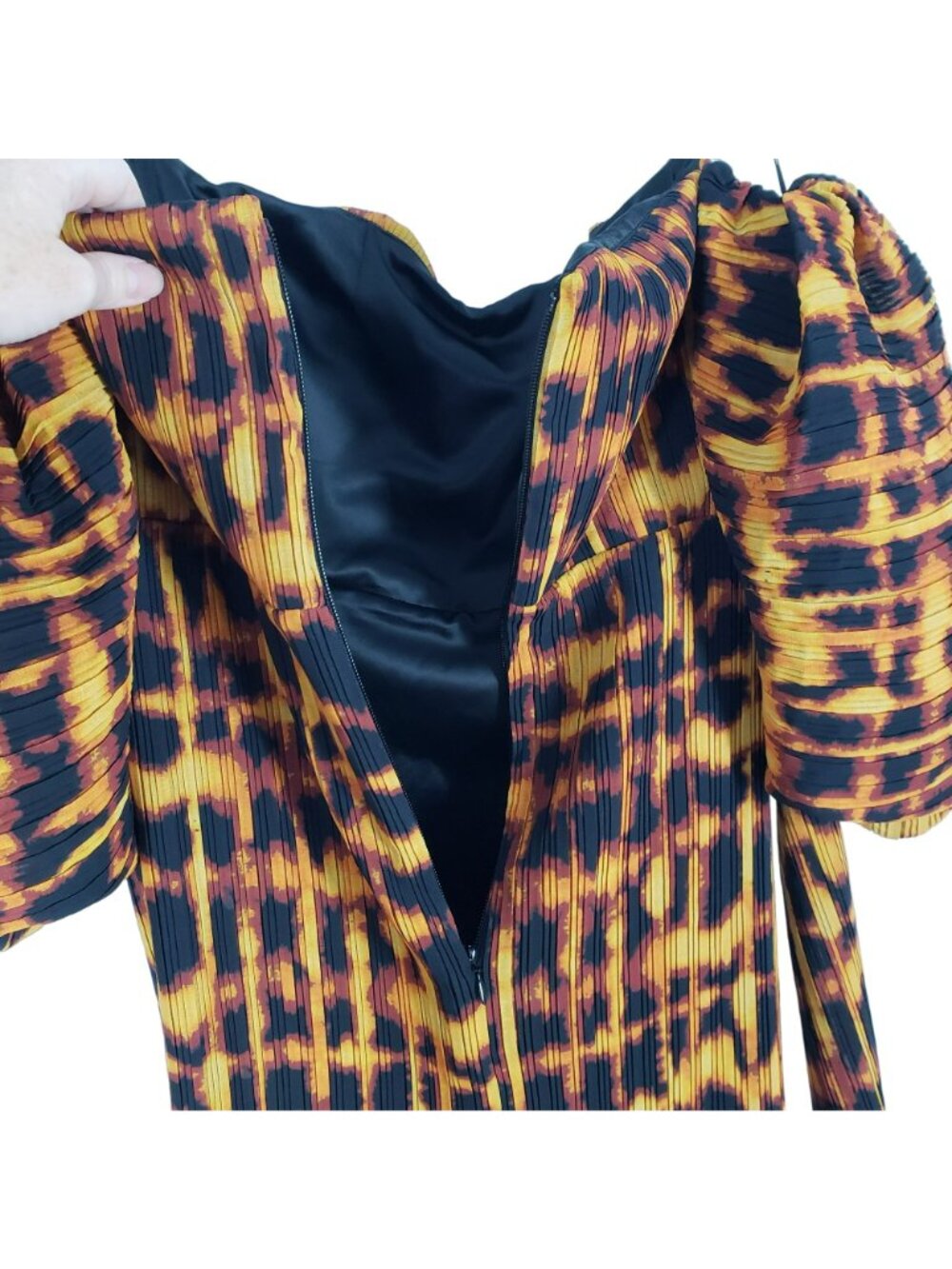 Solace London Skye Pleated Puff Sleeve Leopard Print Mini Dress Mindy Kaling - Picture 11 of 15